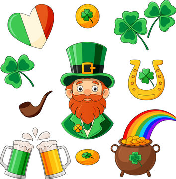 St. Patrick's day vector illustration set