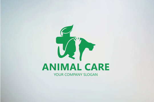 Dog cat pet health love logo vector icon