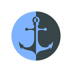 Round icon with anchor