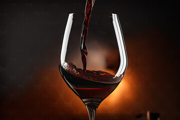 Glass with red wine