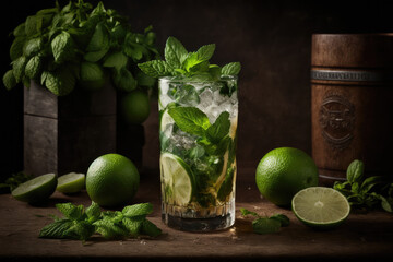 Homemade mojito cocktail speciality in a pub