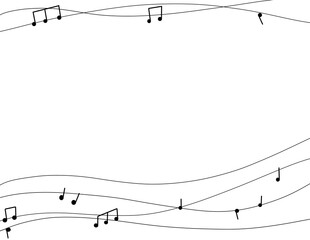 音楽音符イメージフレーム素材　静かに穏やかに
