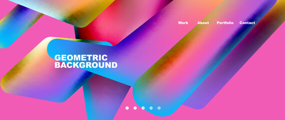 Colorful geometric background landing page. Vector illustration for wallpaper, banner, background, leaflet, catalog, cover, flyer