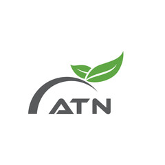 ATN letter nature logo design on white background. ATN creative initials letter leaf logo concept. ATN letter design.