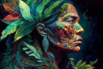 Ayahuasca compilation.Shamanic meditation. The journey of consciousness. Mystical Shaman. Generative AI.