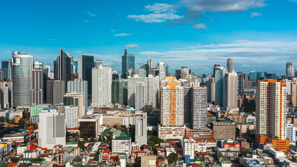 Fototapeta na wymiar Cityscape of Makati. It is a city in Philippines known for the skyscrapers and shopping malls