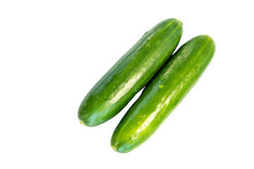Two fresh cucumbers