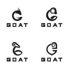 Letter G Goat Head Logo-Vector illustration