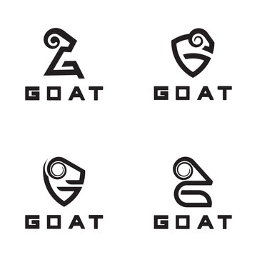 Letter G Goat Head Logo-Vector illustration