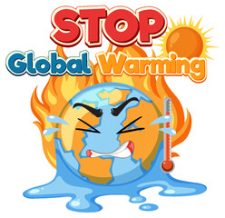 Stop global warming vector concept