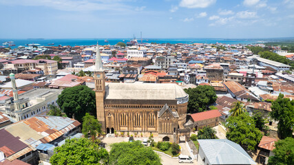 Fototapeta na wymiar Anglican Cathedral Christ Church in Stone Town, Zanzibar city