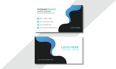 Creative simple business card template, Modern Flat name card design vector