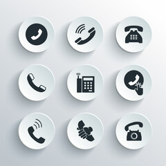 Phone icons | Telephone black fill color sign and symbols. 