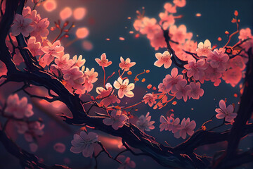 Cherry Blossom Wallpaper. Generative ai