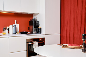 Fresh raw duck breast on wooden cutting board