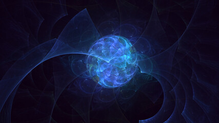 3D rendering abstract circle light background