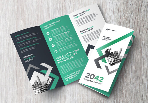 Green and Blue Trifolds Brochure Layout