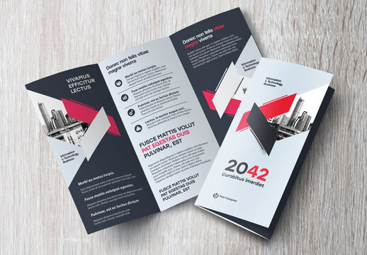 Black and Red Trifolds Brochure Layout