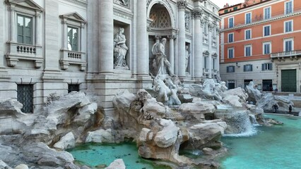 Fontana di Trevi a Roma, Italia.
Vista della fontana più visitata dai turisti.