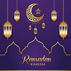 Beautiful shiny Islamic Ramadan Kareem illustration design.