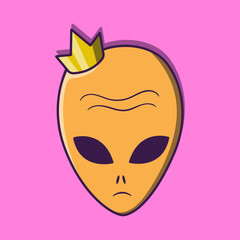 cartoon illustration of king alien