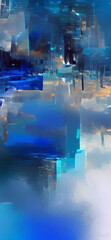 Abstract background modern futuristic graphic. Blue chaotic background.