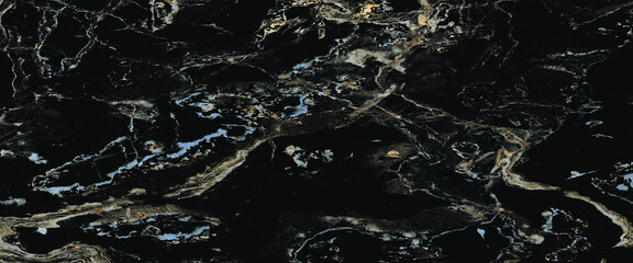 black marble with multi veins, Black marbel natural pattern for background, Gold marble texture...