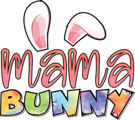 Easter Sublimation T-shirt Design Mama Bunny