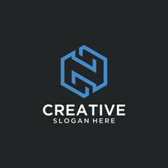 creative letter n logo design, n letter technology logo. vector logotype