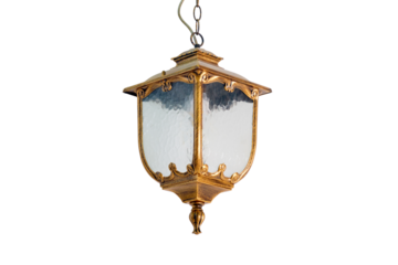Vintage copper lantern, isolated on a white background
