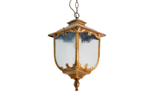 Vintage copper lantern, isolated on a white background