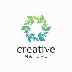 green nature logo abstract ornament collection, luxury and unique ornament vector symbol