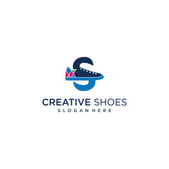 shoes sneaker boots shoes store logo men shoes vector sports style shoes logo template