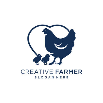 Vector chicken farm logo design rooster logo for poultry lovers chicken pieces and others