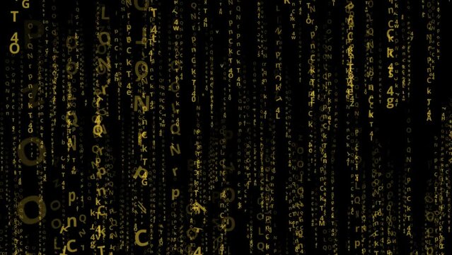 Looping Matrix style Cyrillic alphabet code rain effect. lightness to separate from the background.