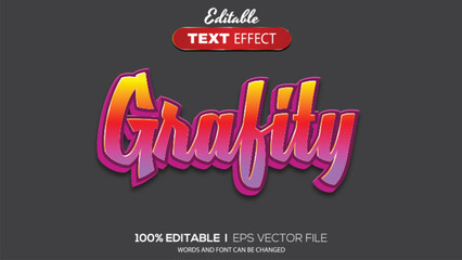 3D editable text effect grafity theme