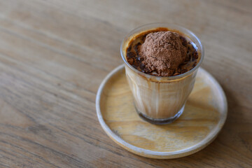 Coffee and cocoa drinks in a hot cup