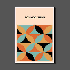 Fashion. retro poster inspired by postmodern , Bauhaus. Useful for interior design, background, poster design, first page of the magazine, high-tech printing, cover.