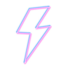Retro 90's neon lightning shape element