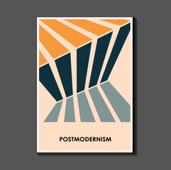 Fashion. retro poster inspired by postmodern , Bauhaus. Useful for interior design, background, poster design, first page of the magazine, high-tech printing, cover. - 569069988