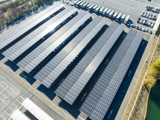 solar panels on parking lot