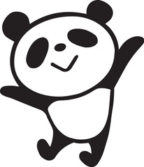 かわいいシンプルパンダ　よろしくポーズ