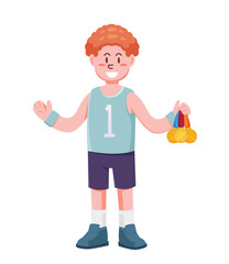 sport winner holding golden medal