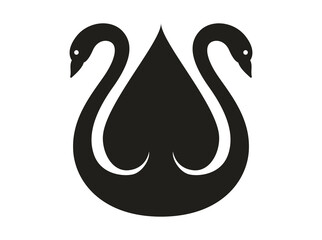 Black Swan Black Spades Ace Logo Design