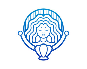 Beauty Mermaid Hair Salon Logo Design Template