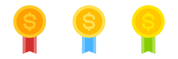 Dollar Badge in flat style isolated