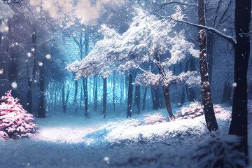 snowy forest winter nature