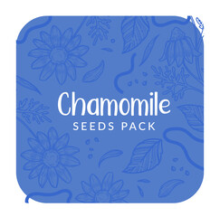Seeds pack of chamomile, growing flowers vector