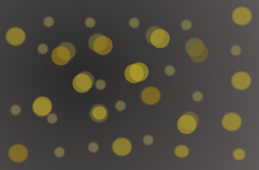 Abstract random yellow bokeh blur on gray background.