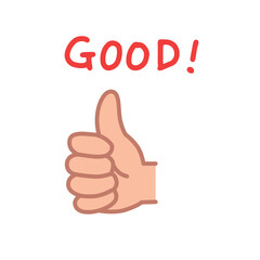 グッドサインの手のイラスト